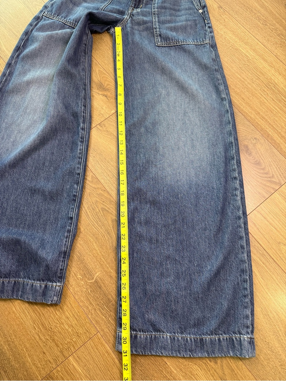Madewell Airy Superwide Leg Utility Jeans Lindewood Wash Lyocell Blend Size 24 - Picture 13 of 13